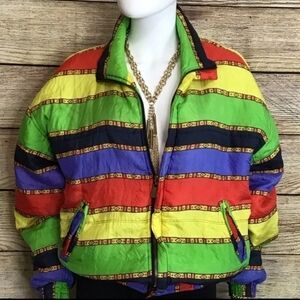 Vintage Fuda Striped Puffer Jacket